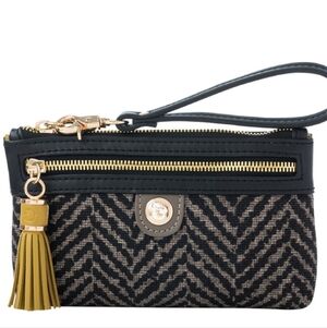 Spartina Stylish Black and Gold Wristlet